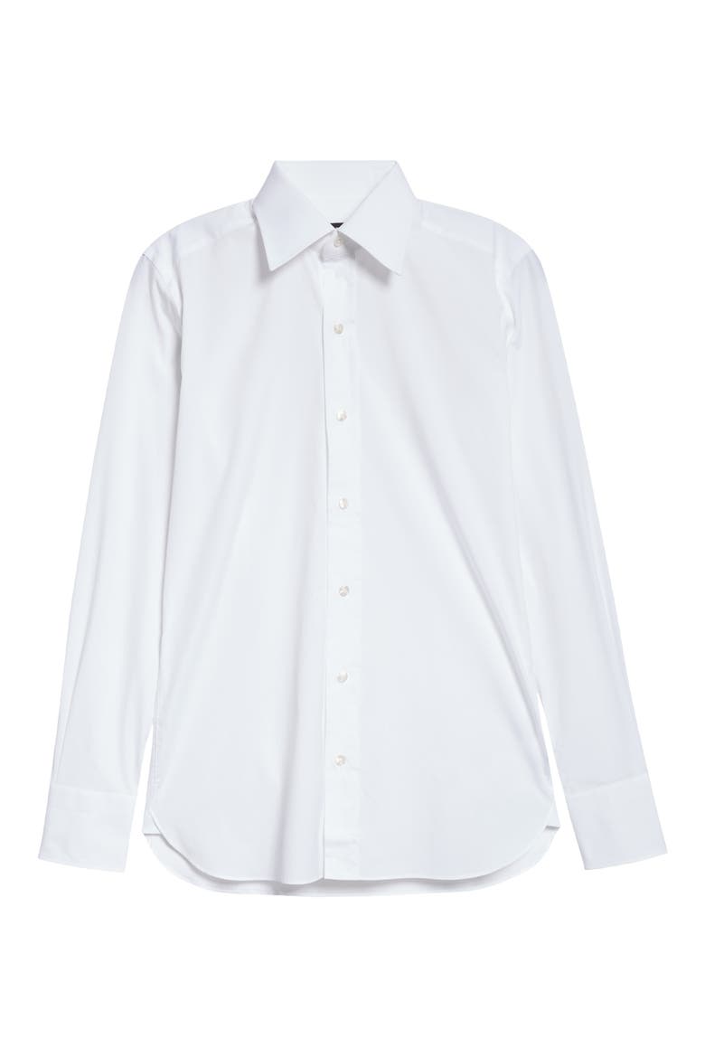 Slim Fit Cotton Poplin Button-Up Shirt, Alternate, color, AW001 OPTICAL WHITE