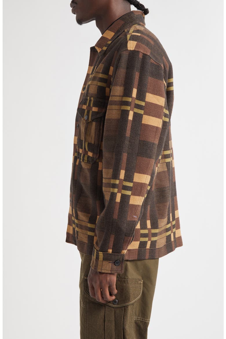 Geometric Jacquard Overshirt, Alternate, color, PURPLE/ BLACK