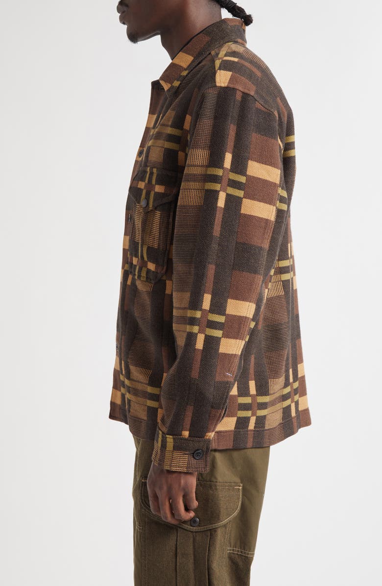 Double RL Geometric Jacquard Overshirt, Alternate, color, Purple/ Black