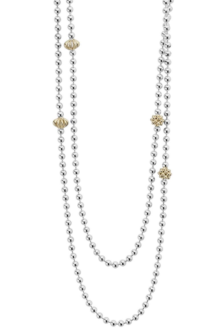 'Caviar Icon' Strand Necklace, Main, color, SILVER/ GOLD