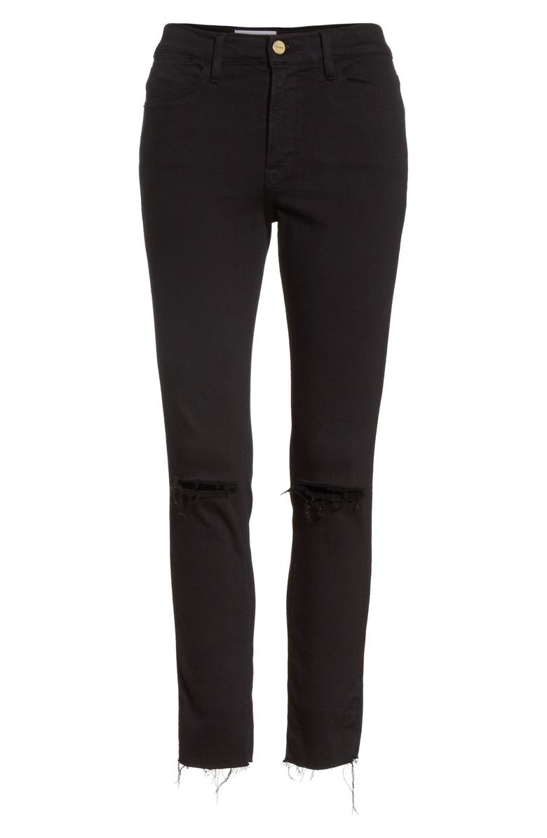 FRAME Le High Ripped Crop Skinny Jeans, Alternate, color,