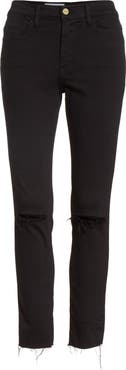 FRAME Le High Ripped Crop Skinny Jeans