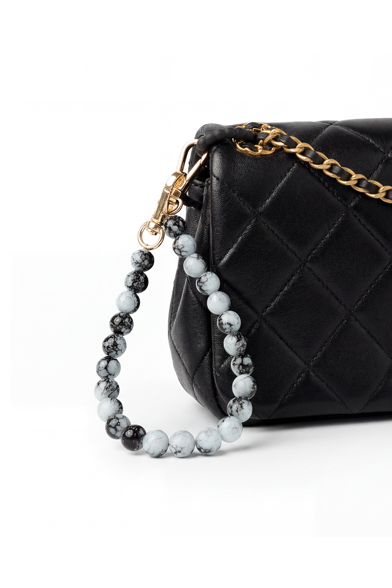 Beaded Bag Charm, Alternate, color, Black