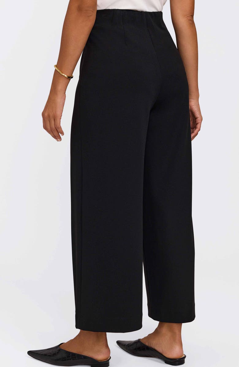 Foxcroft Arlette Wide Leg Crop Crepe Pants, Alternate, color, Black