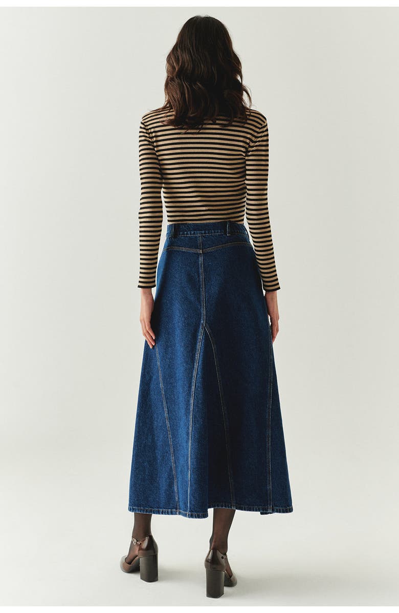 Exquise Araya Denim Maxi Skirt, Alternate, color, Indigo