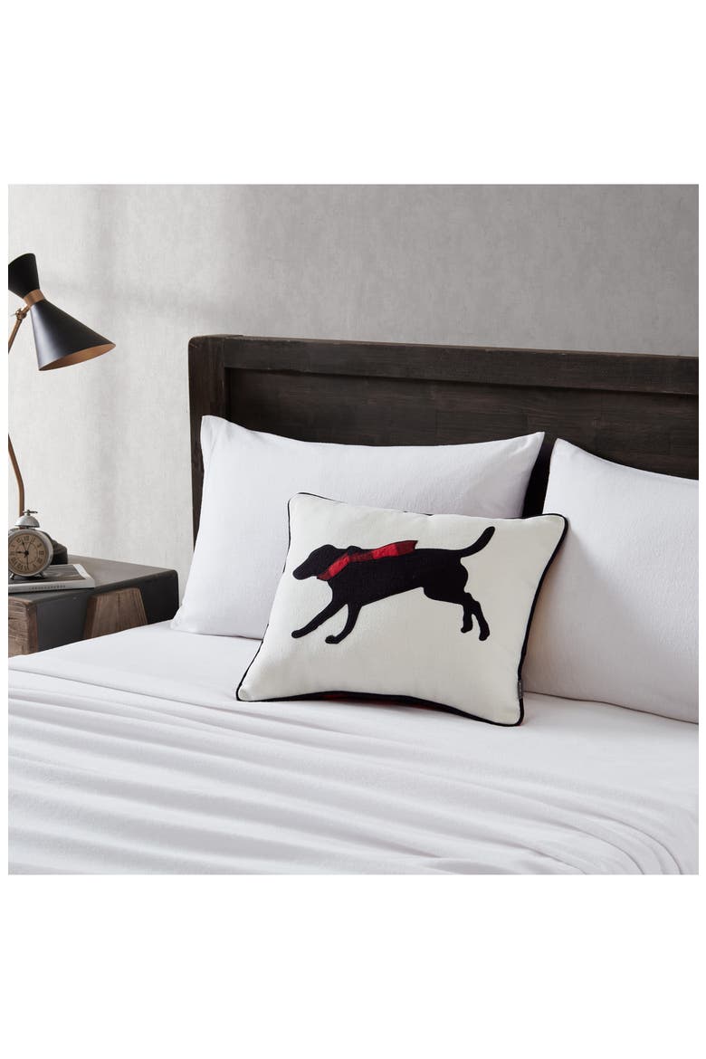 Winter Lab Reversible Accent Pillow, Alternate, color, DARK RED