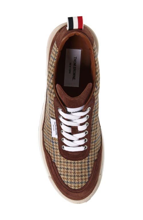 Thom Browne Alumni Gunclub Check Trainer Sneaker In Brown