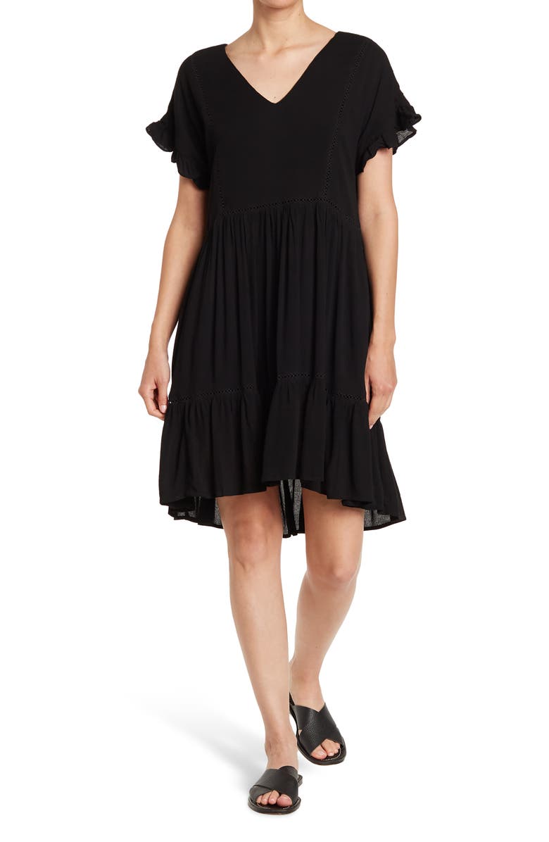 WISHLIST Short Sleeve Babydoll Dress, Main, color,