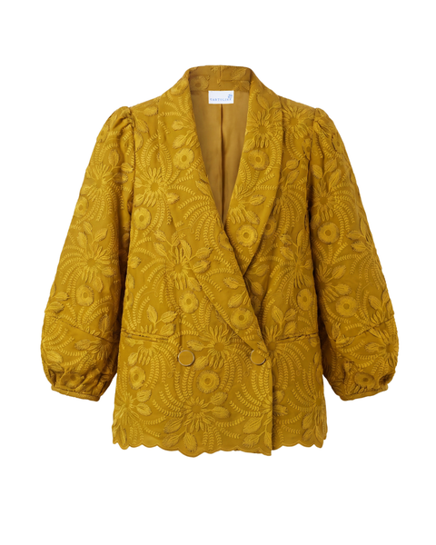 Ferris 3D Embroidered Satin Crop Jacket