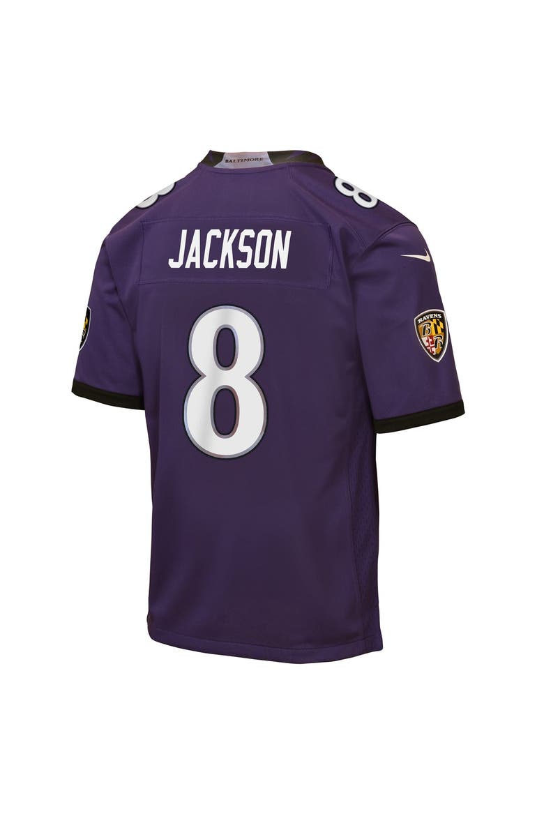 Youth Nike Lamar Jackson Purple Baltimore Ravens Team Game Jersey, Alternate, color, Purple