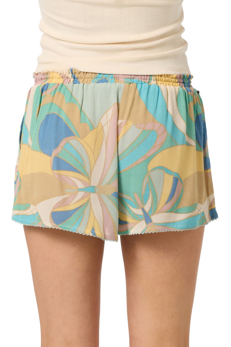 Layne Butterfly Print Drawstring Shorts, Alternate, color, DESERT SAGE