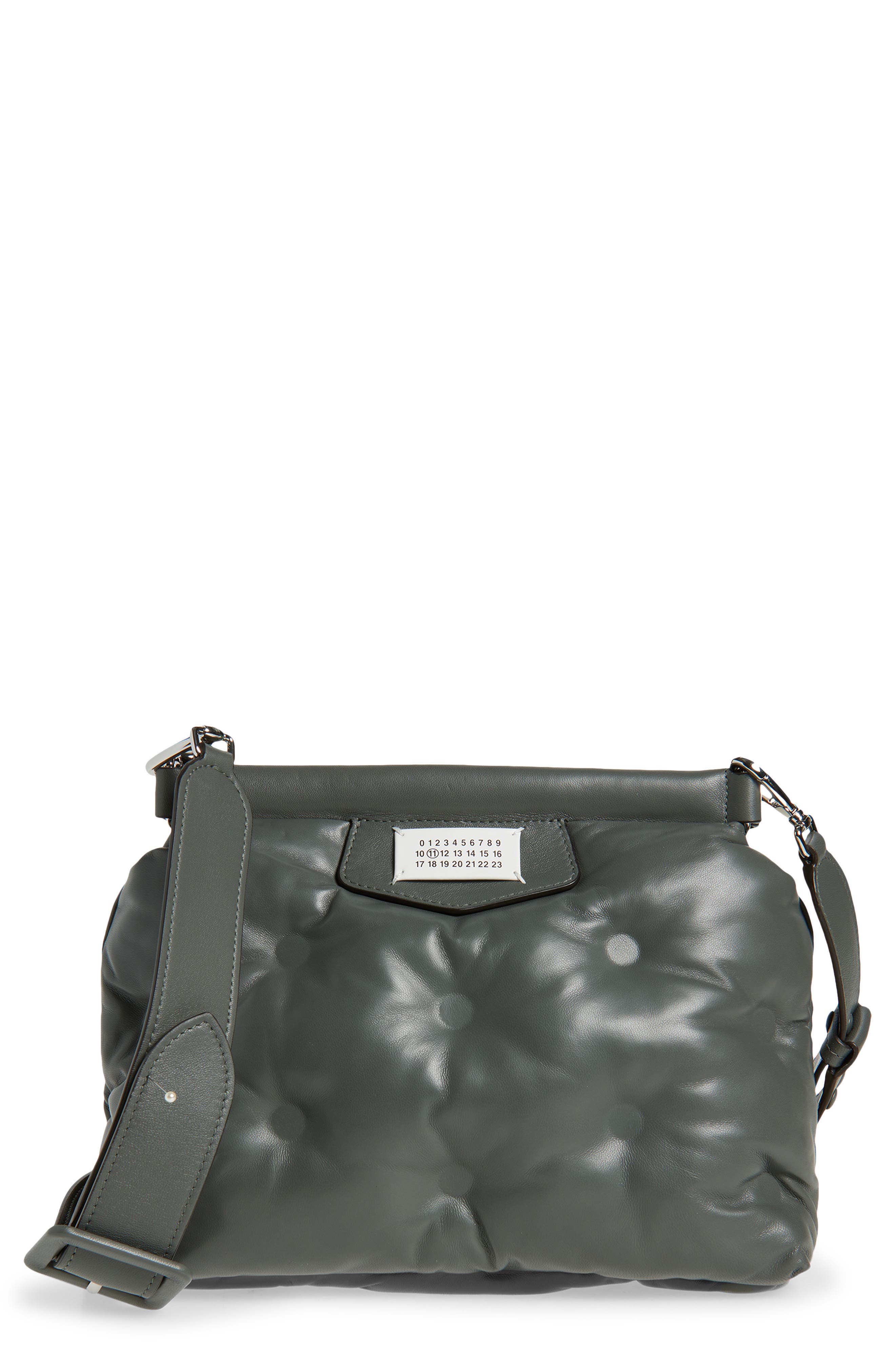 Maison Margiela Small Glam Slam Classique Leather Shoulder Bag, Main, color, Caillou