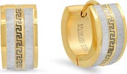 HMY JEWELRY Two Tone Huggie Hoop Earrings