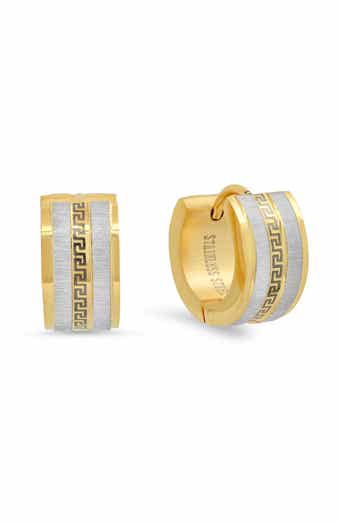 Two Tone Huggie Hoop Earrings