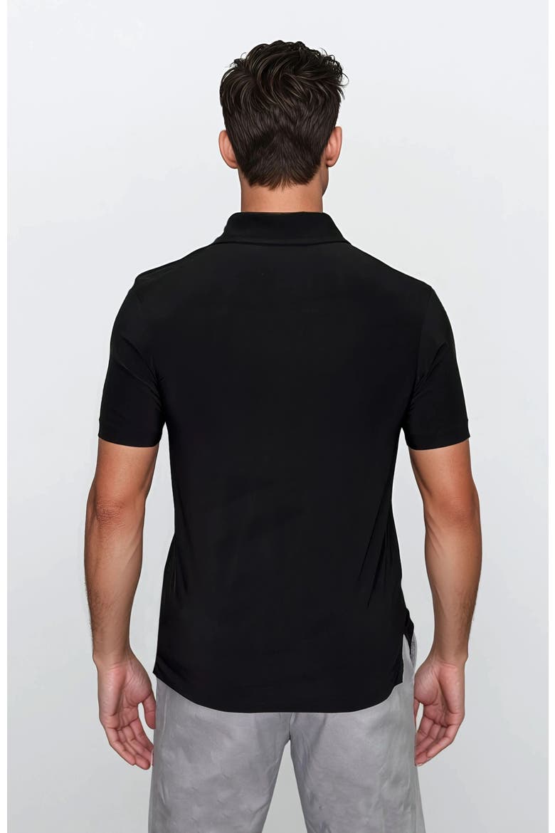 Wrinkle Resistant 3 Button Polo Shirt, Alternate, color, Black