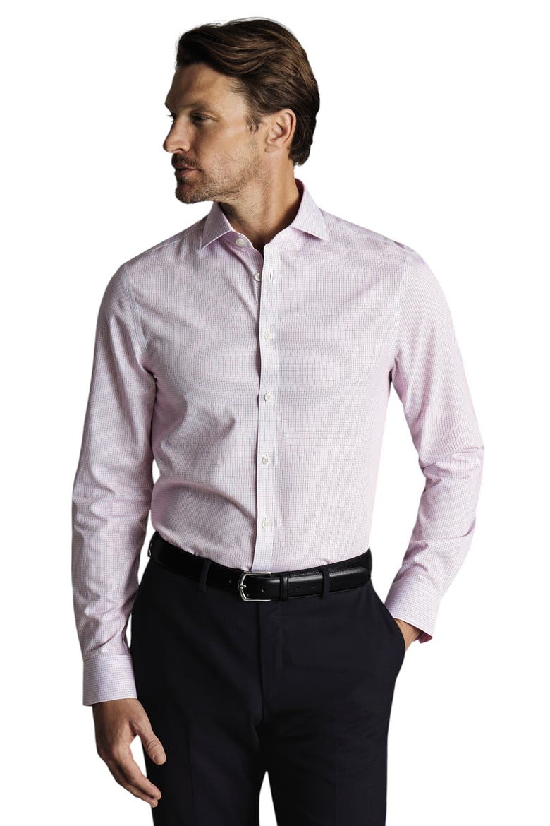 Non-Iron Poplin Check Shirt, Main, color, Washed Red
