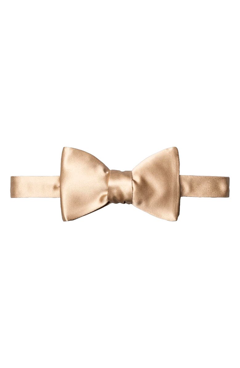 Eton Silk Satin Bow Tie, Main, color, Light Beige