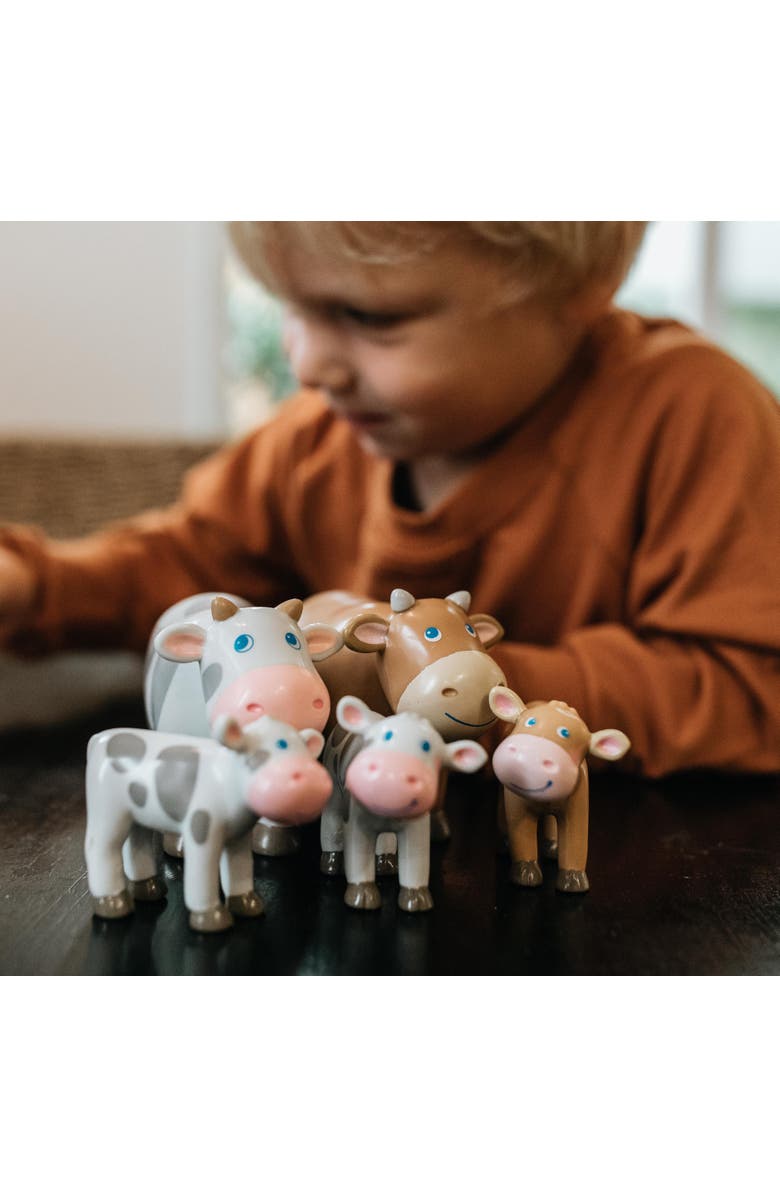 HABA Little Friends Cow - 4.5" Holstein Farm Animal Toy Figure, Alternate, color, Multi