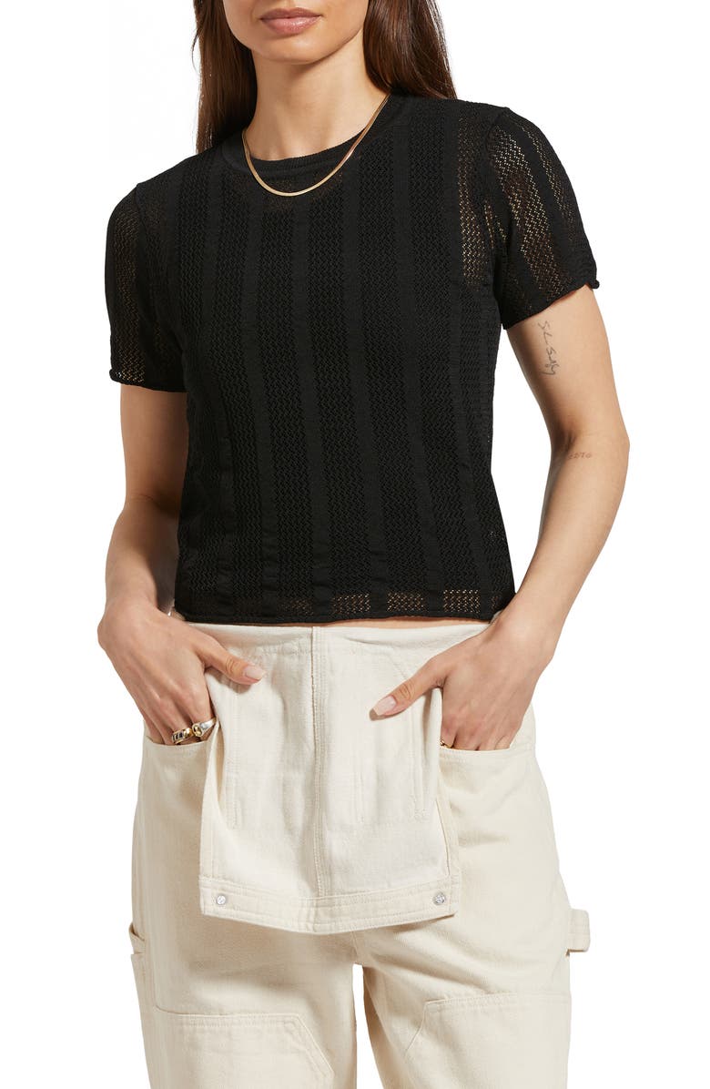 Brixton Sheer Stripe Top, Main, color, Black