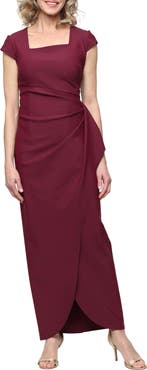 Alex Evenings Contour Collection Ruched Gown