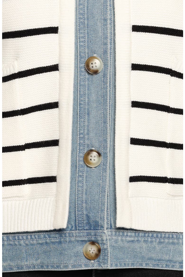 Uma Denim Collar Cardigan, Alternate, color, CREAM