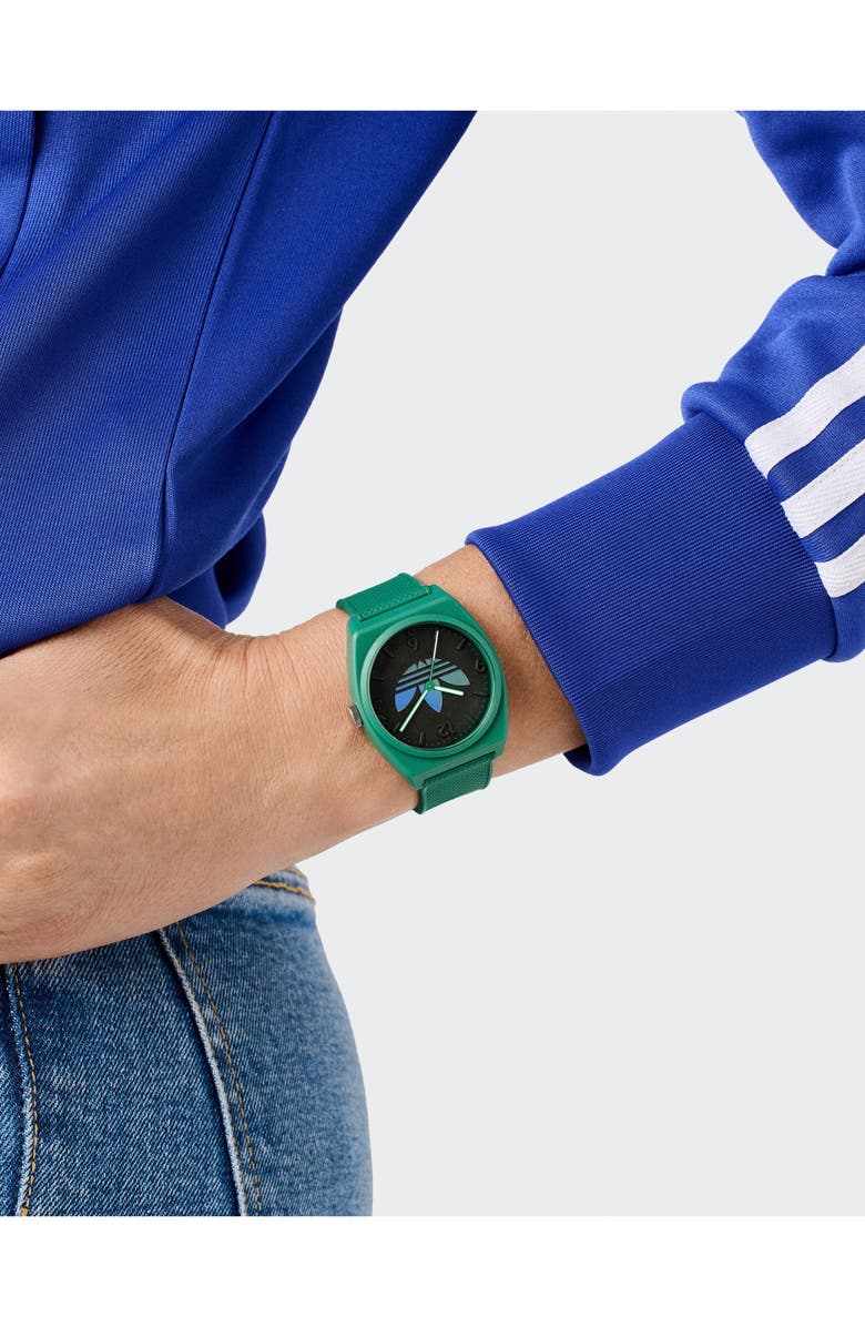 adidas Project Two Resin Strap Watch, 38mm, Alternate, color, Green