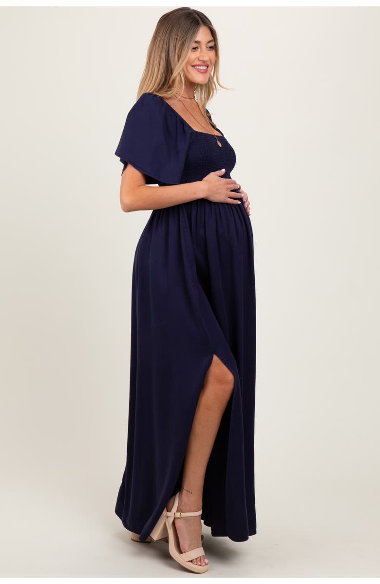 PinkBlush Smocked Maxi Dress, Alternate, color, Navy Blue