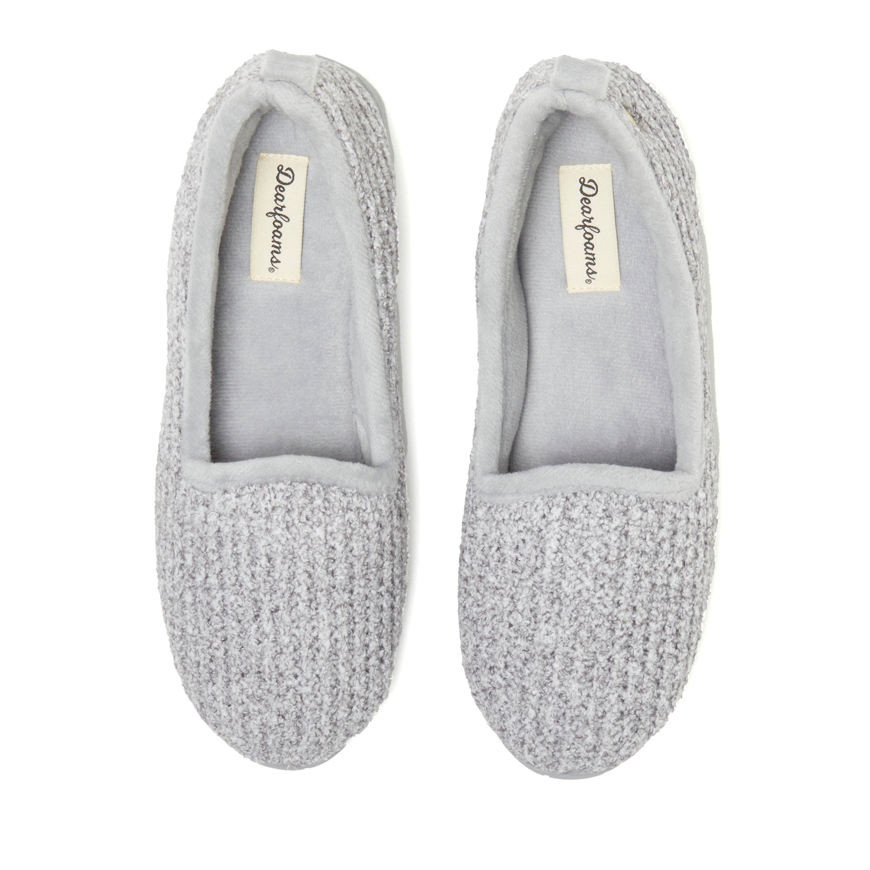 DEARFOAMS Rachel Marled Chenille Closed Back Slipper, Alternate, color, Sleet