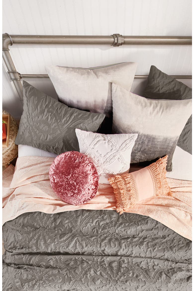 Velvet Tile Comforter & Sham Set, Alternate, color, GREY