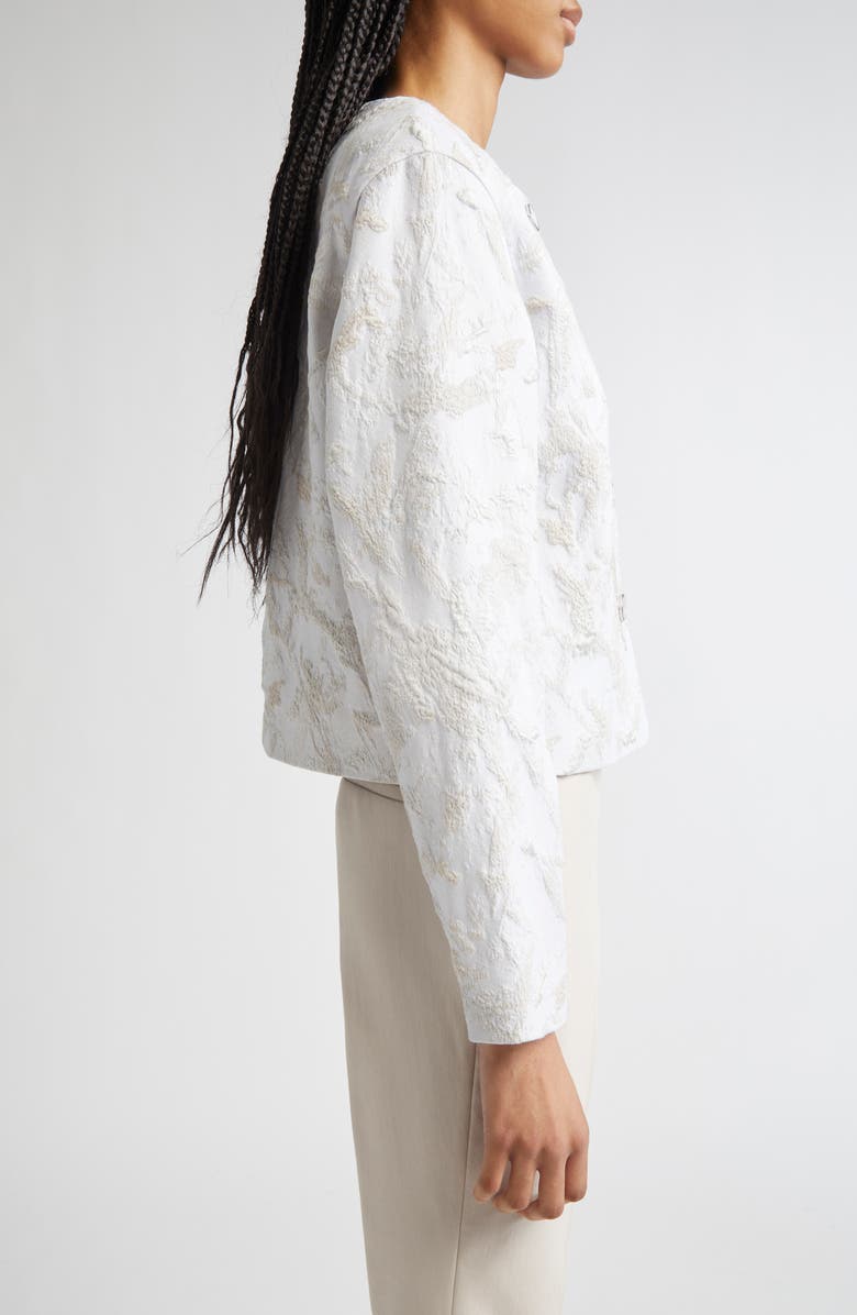 Lafayette 148 New York Speckled Glaze Jacquard Crop Jacket, Alternate, color, Pearl Multi