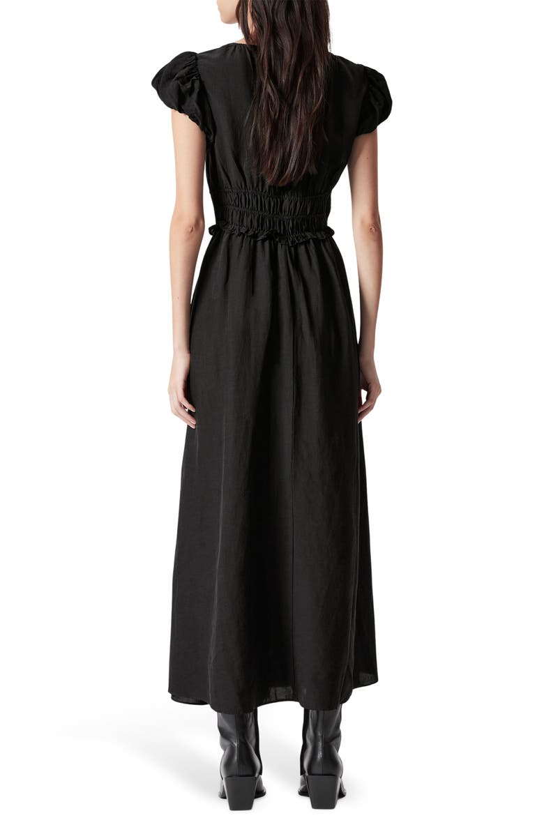 & Other Stories Smock Waist Dress, Alternate, color, Black Dark