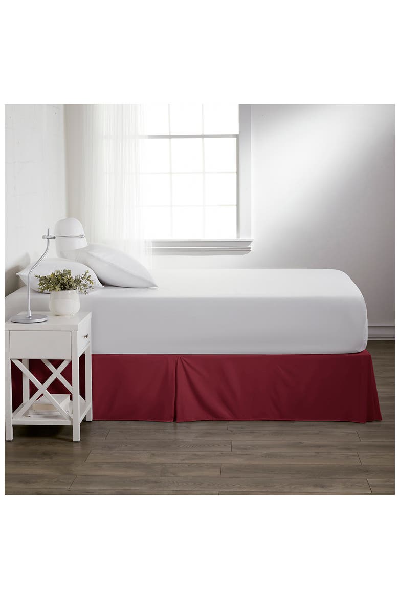 Premium Pleated Dust Ruffle Bed Skirt, Alternate, color, BURGUNDY