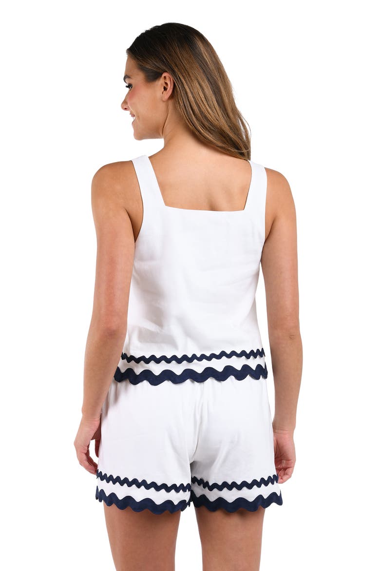 Poolside Square Neck Cover-Up Tank Top, Alternate, color, WHITE