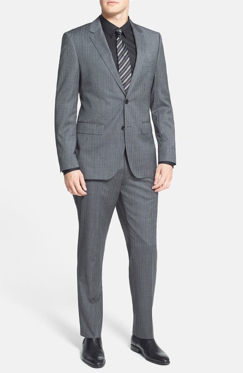 BOSS HUGO BOSS 'James/Sharp' Trim Fit Stripe Suit, Main, color, 