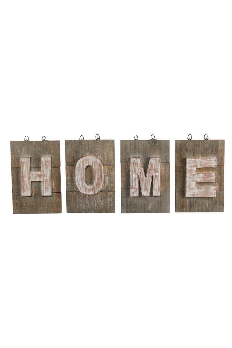 40-in Rustic Farmhouse HOME Wall Art Decor, Main, color, Brown