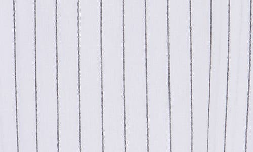 Ellen Tracy Round Neck Button Detail Linen Blend Top In White