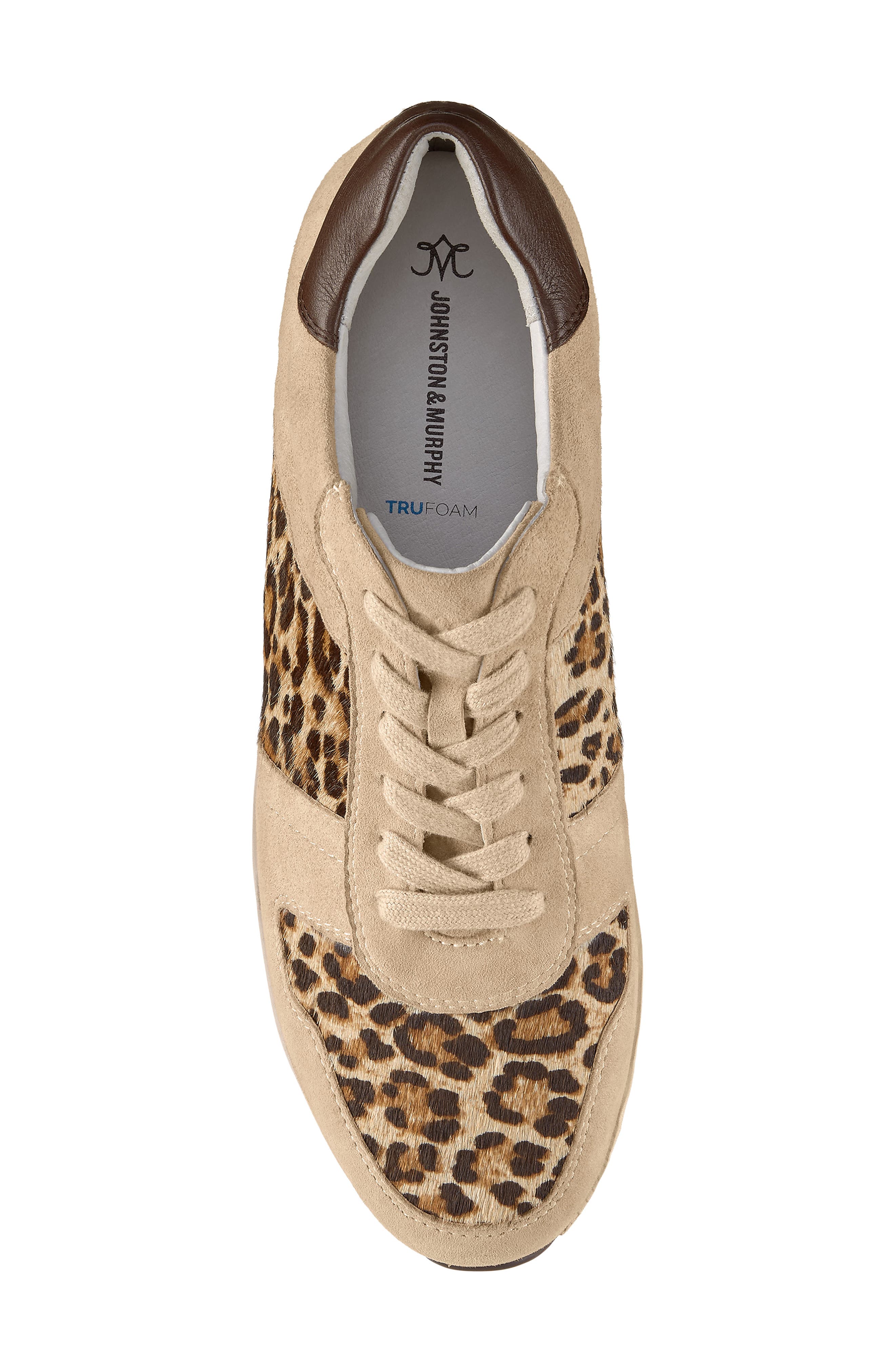 Gracie Colorblock Sneaker, Alternate, color, SAND SUEDE/LEOPARD CALF HAIR