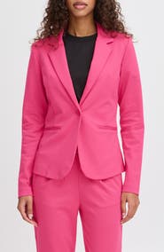 ICHI Regular Notch Lapel Ponte Blazer
