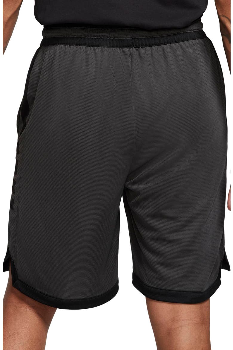 B-Ball Elite Stripe Athletic Shorts, Alternate, color, DARK SMOKE GREY/ BLACK/ BLACK
