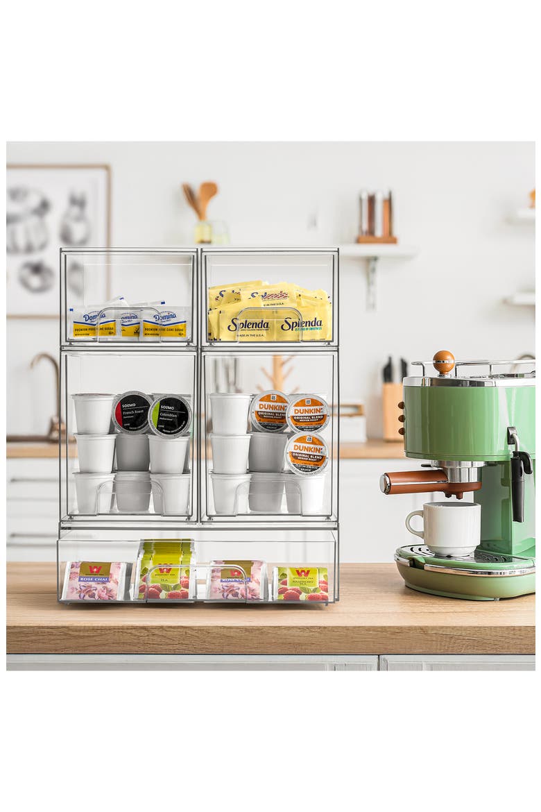 4-Pack Stackable Clear Storage Bins, Alternate, color, CLEAR