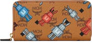 MCM Aren Zip Around Wallet in Rabot Visetos