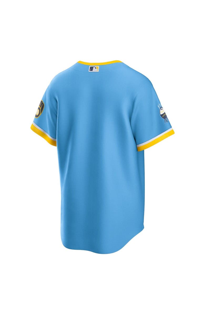 Nike Men's Nike Powder Blue Milwaukee Brewers City Connect Replica Team Jersey, Alternate, color, Powder Blue