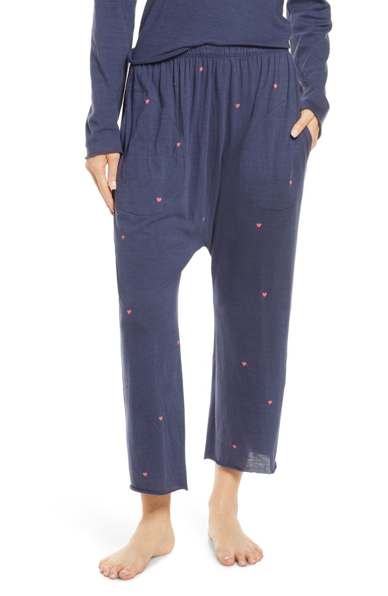 THE GREAT. The Lounge Crop Pajama Pants, Main, color, 