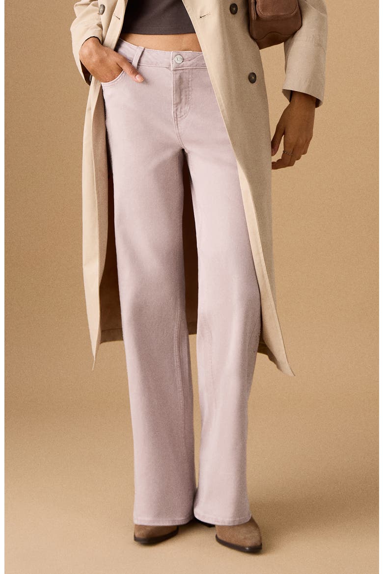 Studded Low Rise Wide Leg Jeans, Main, color, PALE PINK