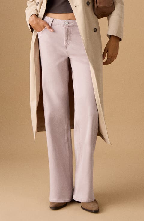 Studded Low Rise Wide Leg Jeans