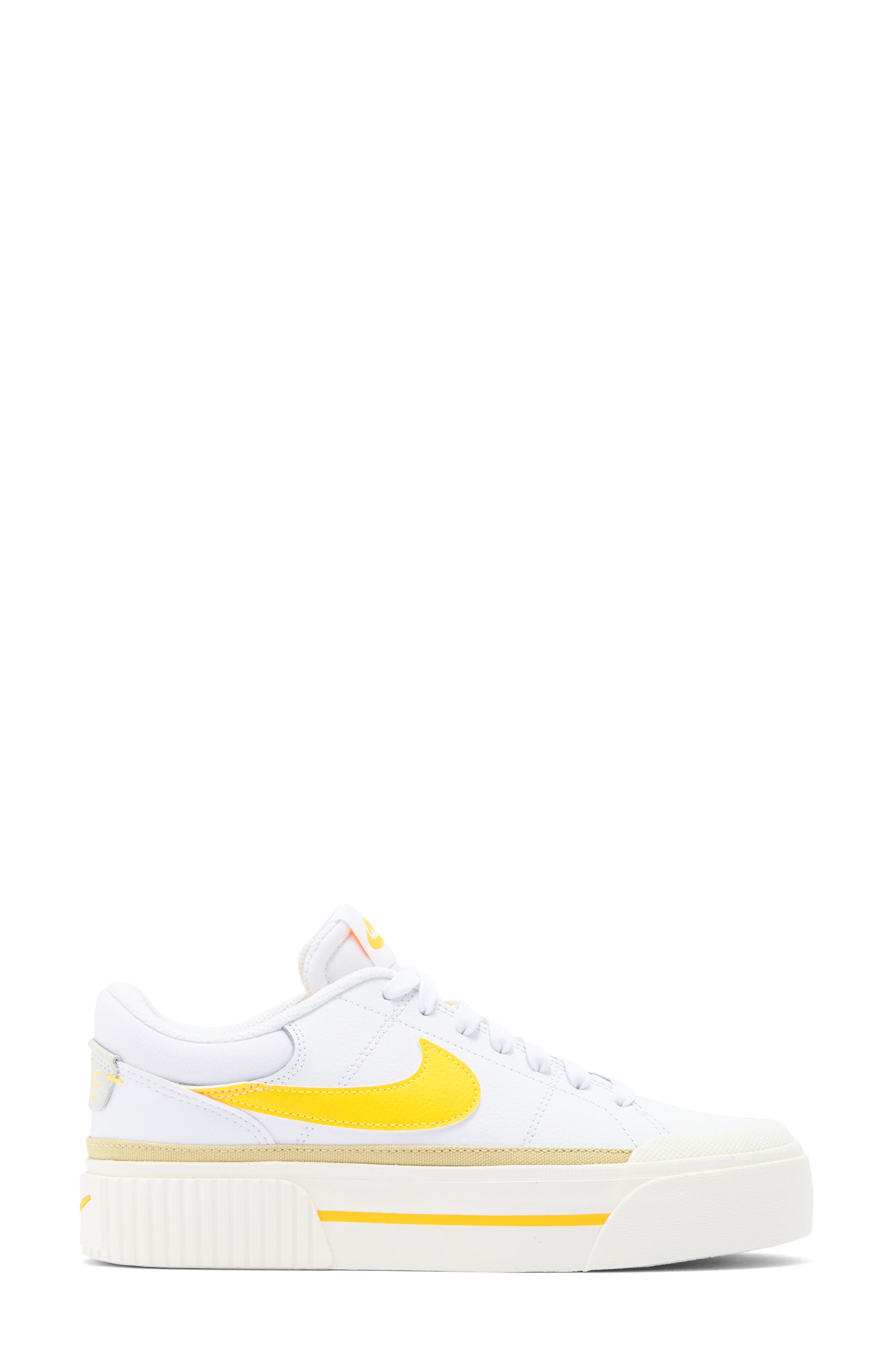 Nike Court Legacy Lift Platform Sneaker, Alternate, color, White/ Orange/ Gold