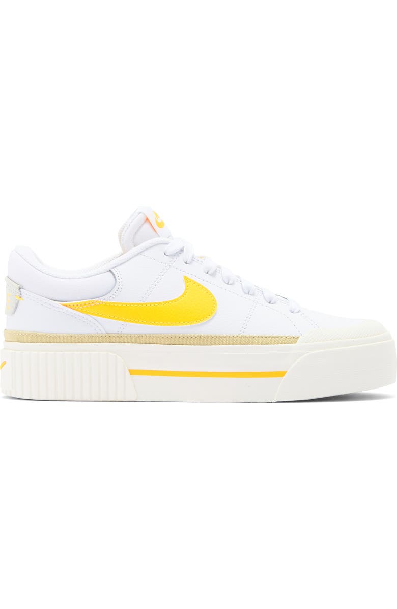 Nike Court Legacy Lift Platform Sneaker, Alternate, color, White/ Orange/ Gold