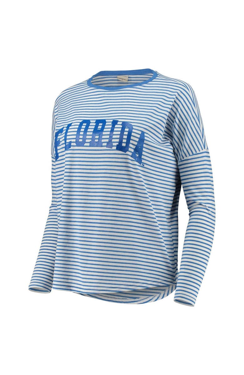UG APPAREL Women's Royal/White Florida Gators Melange Striped Boxy Long Sleeve T-Shirt, Alternate, color, 