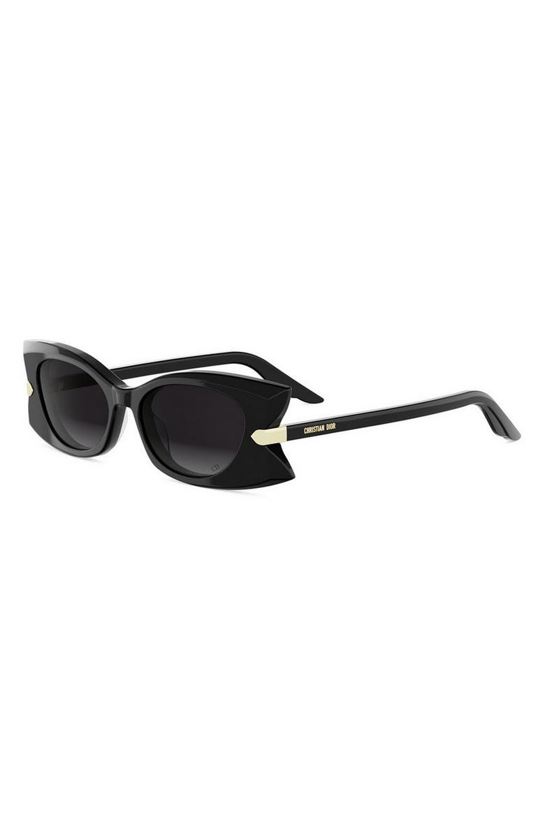 DIOR 'DiorButterfly S2I 52mm Gradient Butterfly Sunglasses, Alternate, color, Shiny Black / Gradient Smoke