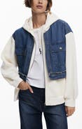 Desigual Denim Combo Full Zip Hoodie